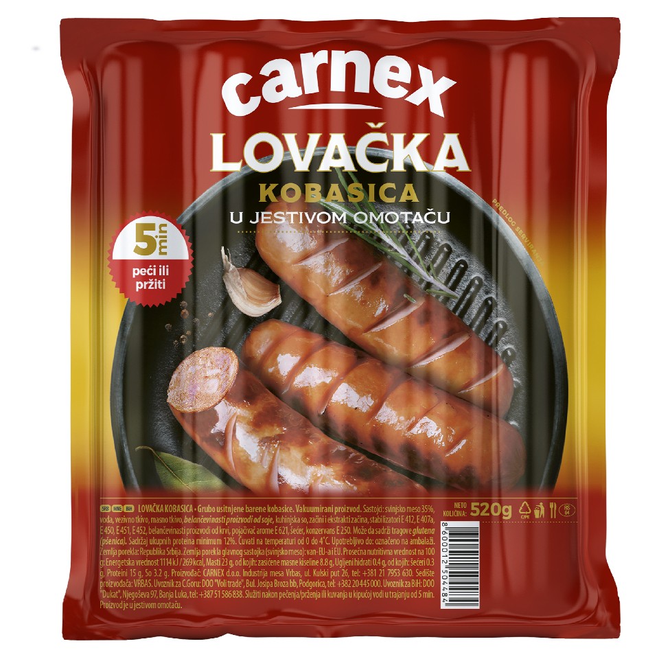 Lovačka kobasica 520g